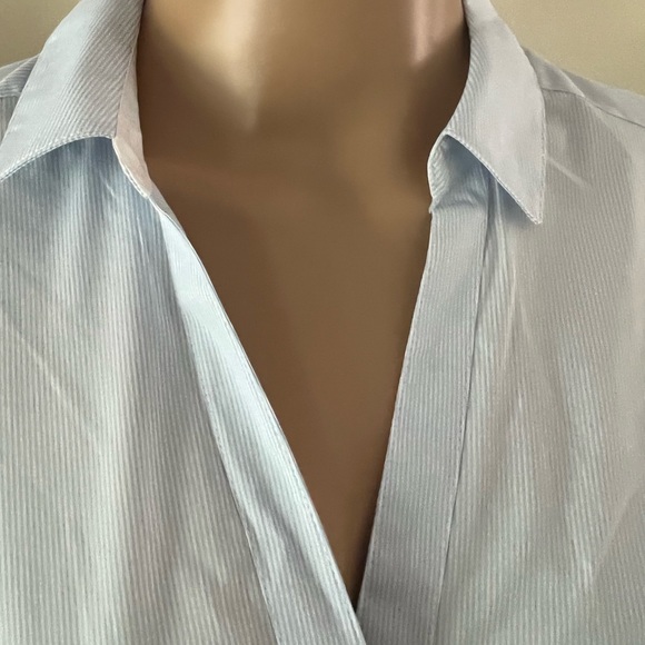 H&M Button Up Light Blue and White Striped Shirt - Picture 4 of 4